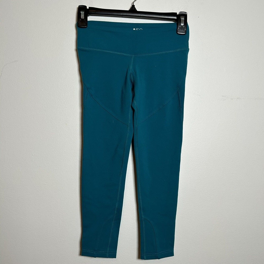 Splits59 Cropped Work-Out Leggings Athleisure Pants Turquoise Women's Size XS